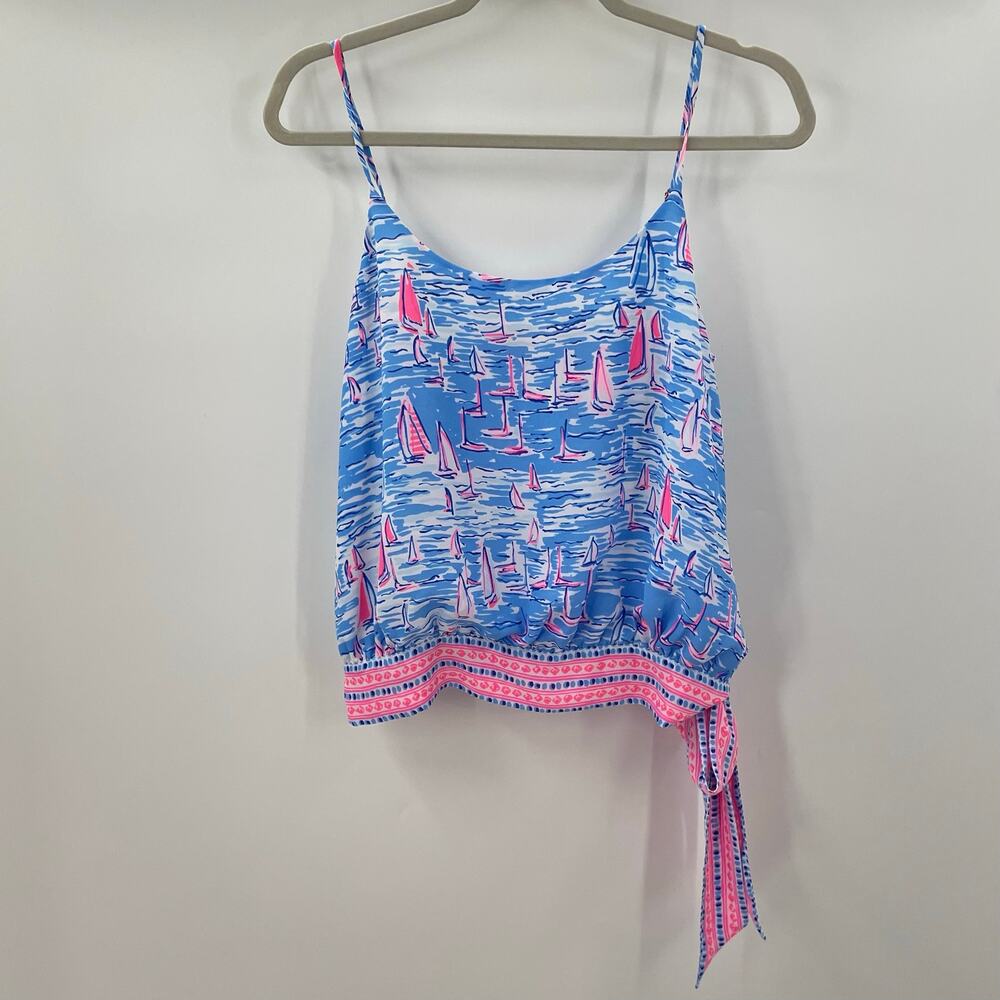 Lilly Pulitzer Ainsley Top Boatylicious Zanzibar Blue S